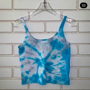 Blue tie dye crop top